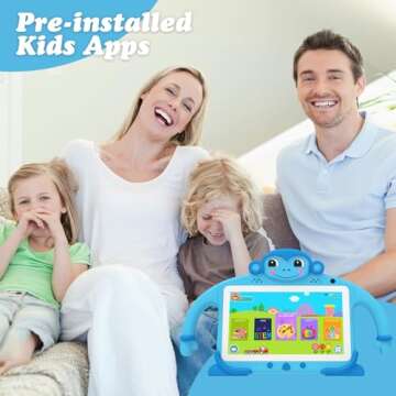 Kids Tablet 7" Tablet for Kids 32GB Toddler Tablet with Wi-Fi YouTube Case, Kids Android Learning Ta...