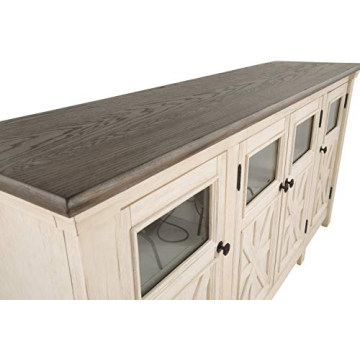 Two Tone Farmhouse TV Stand Ideal for Modern Living Rooms