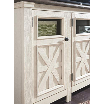 Two Tone Farmhouse TV Stand Ideal for Modern Living Rooms