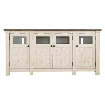 Two Tone Farmhouse TV Stand Ideal for Modern Living Rooms