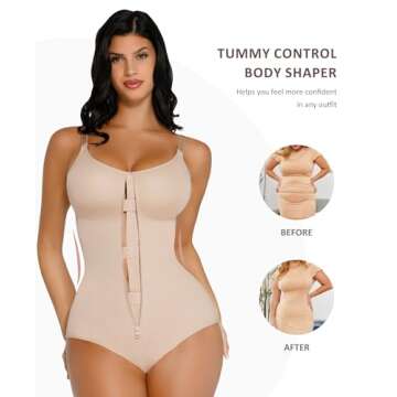 FeelinGirl Faja Body Shaper Tummy Tuck Compression Garment Shapewear Fajas Colombianas Butt Lifter Body Shaper Skin 3XL