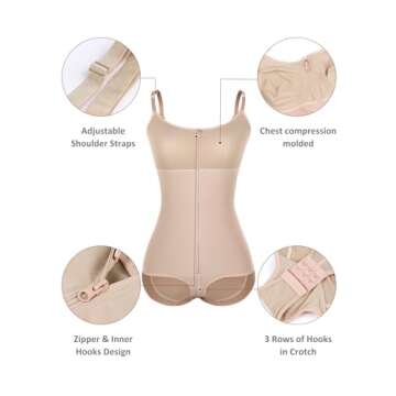 FeelinGirl Faja Body Shaper Tummy Tuck Compression Garment Shapewear Fajas Colombianas Butt Lifter Body Shaper Skin 3XL