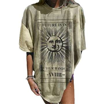 Fenxxxl Oversized T Shirts for Women Loose Casual Short Sleeve Tie Dye Tops Tees Mini Dress F491-286...