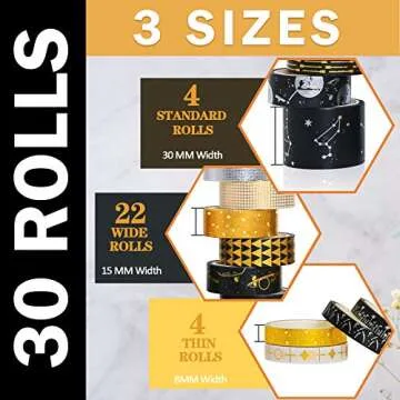 Hwook Gold Foil Washi Tape Set for Creative Projects