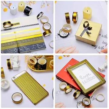 Hwook Gold Foil Washi Tape Set for Creative Projects