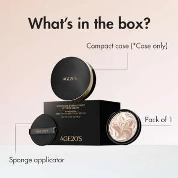 AGE20'S Signature Essence Pact SPF 50+ | Pack of 1 | 25N SAND | Cream Foundation, Dewy Finish, Natural Coverage | Korean Cushion Foundation