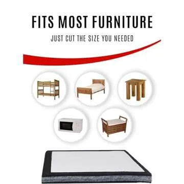 SlipToGrip Non Slip Furniture Gripper Pads | Non Skid Surface Pads Stop Sliding | Pre-Scored Multi Pack with 3/8" Felt Core (8 Pads) | Create Custom Sizes 4", 2", 1" | Anti Slip Rubber Protects Floors