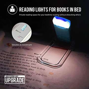EGWASER Book Reading Light - USB Rechargeable Clip on Light for Night Reading