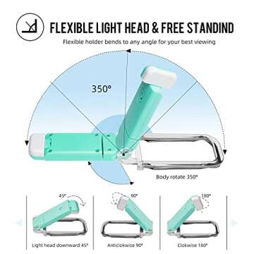 EGWASER Portable USB Rechargeable Book Light for Reading