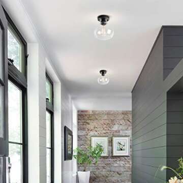 Stylish VILUXY Semi Flush Mount Industrial Ceiling Light