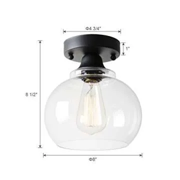 Stylish VILUXY Semi Flush Mount Industrial Ceiling Light