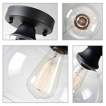Stylish VILUXY Semi Flush Mount Industrial Ceiling Light