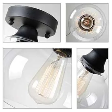 Stylish VILUXY Semi Flush Mount Industrial Ceiling Light
