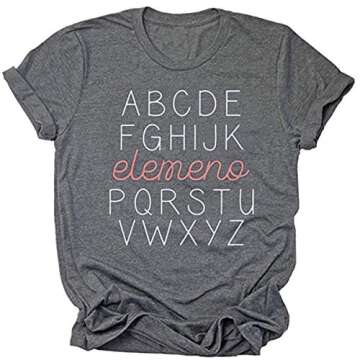 Teacher Shirts Women's Summer Funny Short Sleeve Inspirational Graphic Tees Tops(M,B)