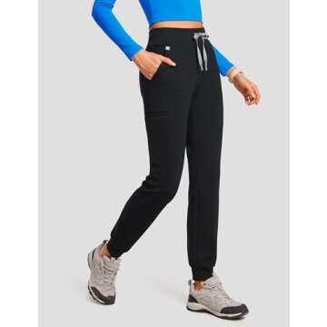 High Waisted Jogger Medical Scrub Pants for Women