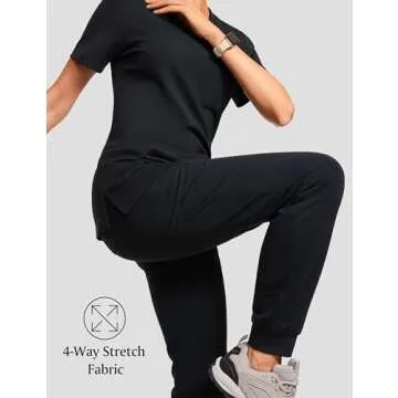 High Waisted Jogger Medical Scrub Pants for Women