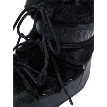 Moon Boot Icon Low Faux Fur Slip On Unisex Snow Boots, M4.5-6, W5.5-7, Black