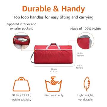 Amazon Basics Large Duffel Bag (100L) - Lightweight & Durable Nylon for Travel