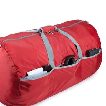 Amazon Basics Large Duffel Bag for Travel, 100L Red