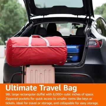 Amazon Basics Large Duffel Bag for Travel, 100L Red