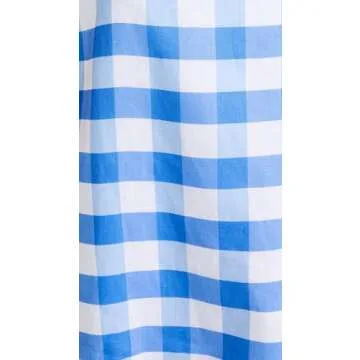 Rhode Women's Kiera Dress, Toulouse Gingham Grande, Blue, Plaid, 10