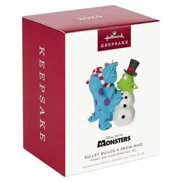 Hallmark Keepsake Christmas Ornament 2024, Disney/Pixar Monsters, Inc. Sulley Builds a Snow-Mike, Gifts for Disney Fans