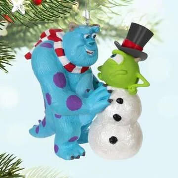 Hallmark Keepsake Christmas Ornament 2024, Disney/Pixar Monsters, Inc. Sulley Builds a Snow-Mike, Gifts for Disney Fans
