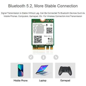 Wireless AX210 NIC, Gigabit Tri-Band Wi-Fi 6E, 802.11AX Standard, Bluetooth 5.2, AX210 NGW WiFi Card, MU-MIMO NGFF (M.2 A/E Key) Interface,Support Linux, Windows 10/8.1/8/7