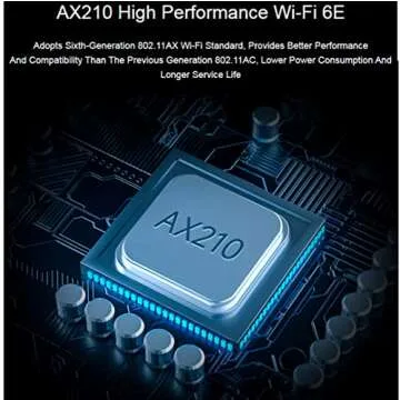 Wireless AX210 NIC, Gigabit Tri-Band Wi-Fi 6E, 802.11AX Standard, Bluetooth 5.2, AX210 NGW WiFi Card, MU-MIMO NGFF (M.2 A/E Key) Interface,Support Linux, Windows 10/8.1/8/7