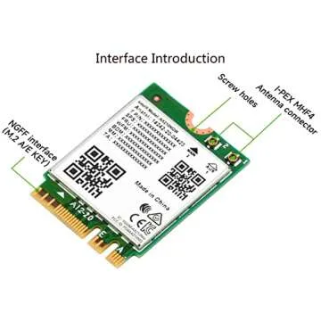 Wireless AX210 NIC, Gigabit Tri-Band Wi-Fi 6E, 802.11AX Standard, Bluetooth 5.2, AX210 NGW WiFi Card, MU-MIMO NGFF (M.2 A/E Key) Interface,Support Linux, Windows 10/8.1/8/7