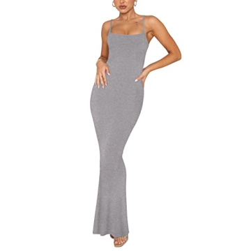 REORIA Elegant Bodycon Maxi Dress for Women