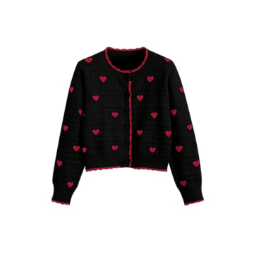 CIDER Heart Print Cardigan for Festive Style