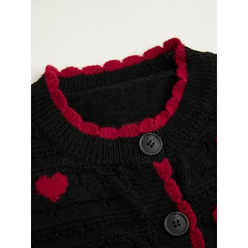 CIDER Heart Print Cardigan for Festive Style