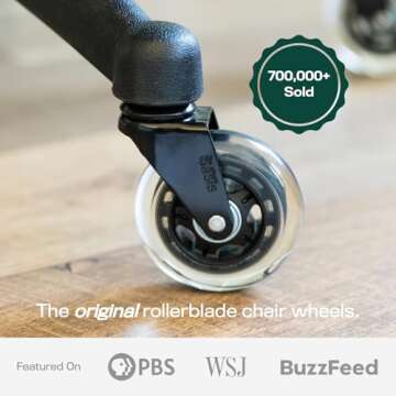 The Office Oasis Original Rollerblade Office Chair Wheels (As Seen On PBS) - Smooth & Quiet Casters ...