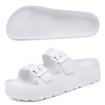 Women Double Buckles Adjustable Platform Sandals, Women's Casual Sandals with Arch Support, Summer W...
