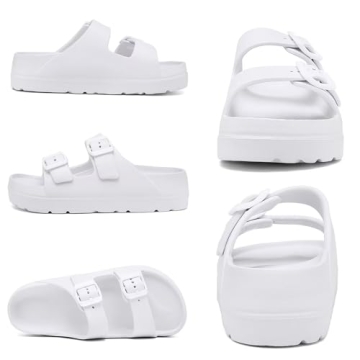 Stylish Women Double Buckles Adjustable Platform Sandals