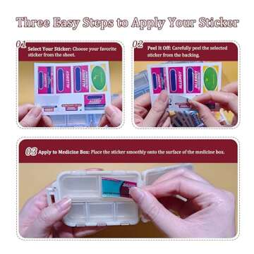 Compact Pill Organizer with Smiley Stickers for Travel