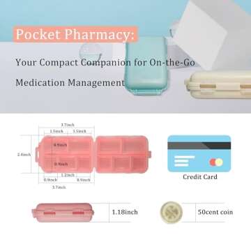 Compact Pill Organizer with Smiley Stickers for Travel
