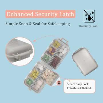 Compact Pill Organizer with Smiley Stickers for Travel