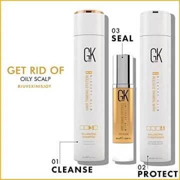 GK HAIR Global Keratin Balancing Shampoo 10.1 Fl Oz For Dry Damaged Oily Greasy & Color Treated Hair, Restores pH Levels, Sulfate-Paraben Free Daily Conditioning Deep Cleanser & Impurities Remover