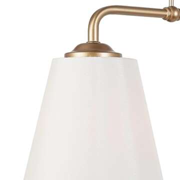 classy leaves Gold Chandeliers, Gold Linear Chandelier Light Fixture with White Fabric Shade, Modern 3 Light Island Light for Kitchen Dining Room Living Room