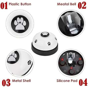 SlowTon Dog Doorbells, 2 Pack Metal Bell Dog Training with Non Skid Rubber Bottoms Dog Door Bell for...