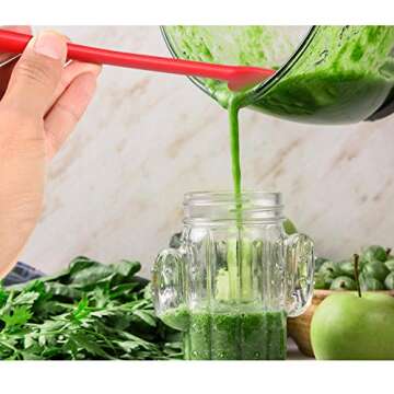 Long Handle Silicone Jar Spatula for Cooking and Baking