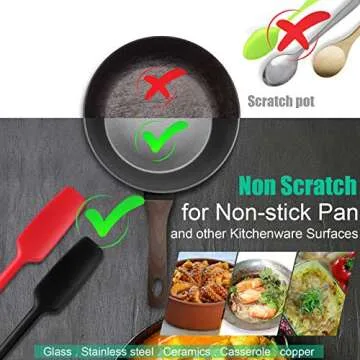 Long Handle Silicone Jar Spatula for Cooking and Baking