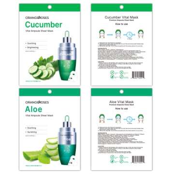 【Orangeroses】 100 Pcs Combo Pack, Premium Korean Essence Facial Mask Sheet (10 Types x 10 pcs)