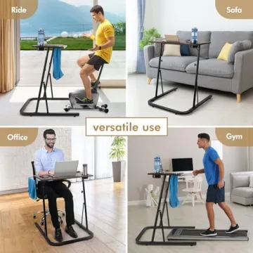 Ikkle Adjustable Bike Trainer Fitness Desk for Treadmill Use