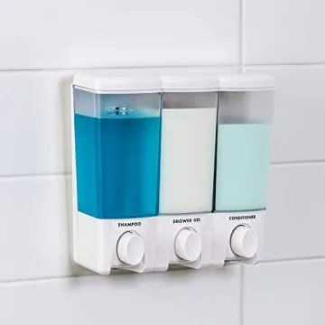 Stylish 3-Chamber Shower Dispenser for Organized Bathrooms
