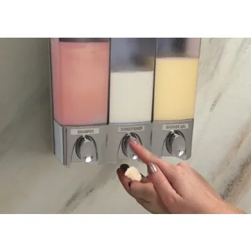 Stylish 3-Chamber Shower Dispenser for Organized Bathrooms