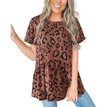 Hibluco Women's Summer Floral Print Tunic Blouse - Stylish & Comfortable