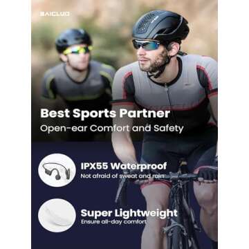 BAICLUD Bone Conduction Headphones for Sports and Outdoors